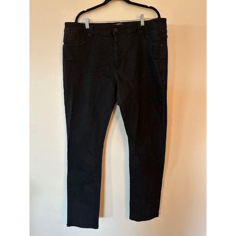 Kenneth Cole New York Mens Black Denim‎ Jeans Straight Leg Dark Wash 5-Pocket
